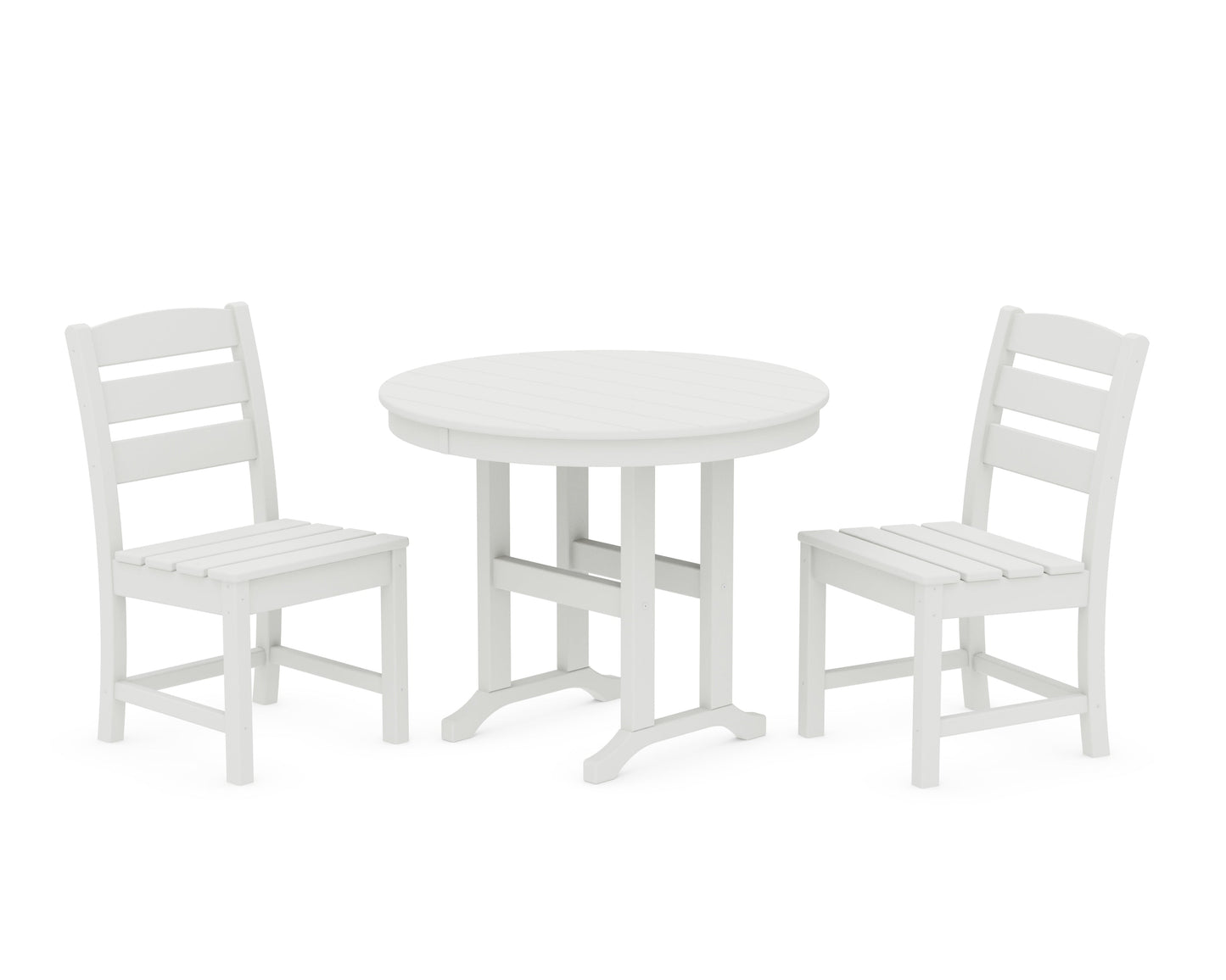 Lakeside Side Chair 3-Piece Round Dining Set