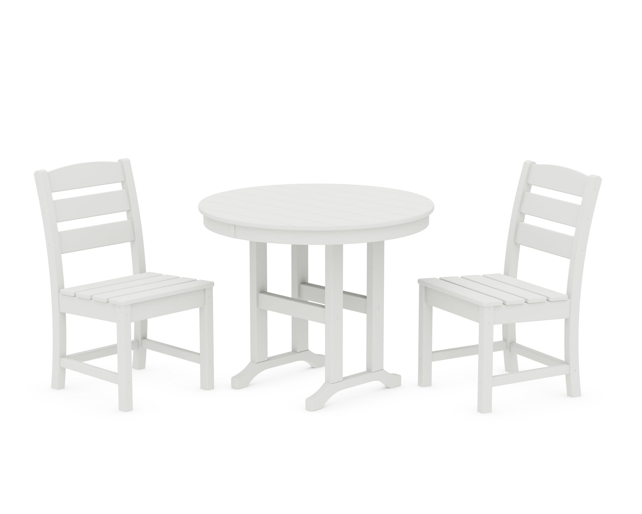 Lakeside Side Chair 3-Piece Round Dining Set