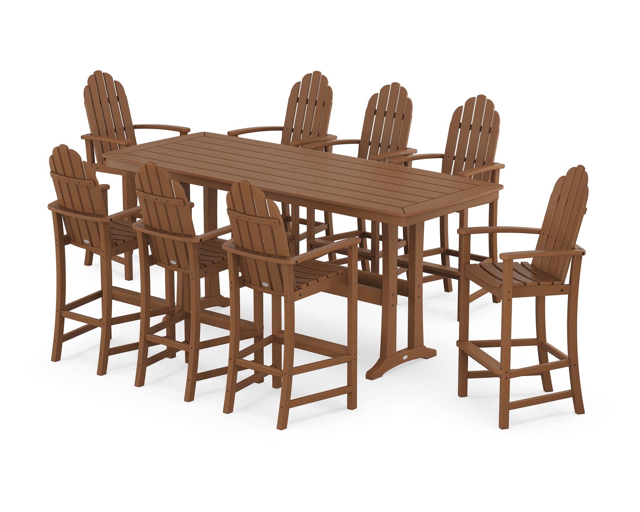 Classic Adirondack 9-Piece Bar Set with Trestle Legs