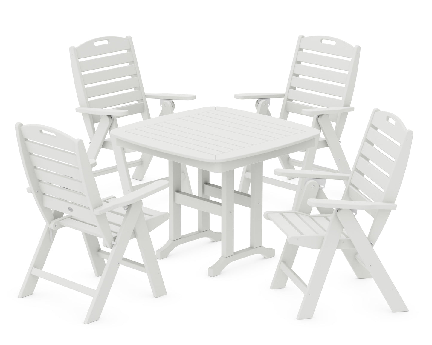 Nautical Folding Highback Chair 5-Piece Dining Set