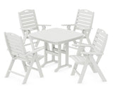 Nautical Folding Highback Chair 5-Piece Dining Set