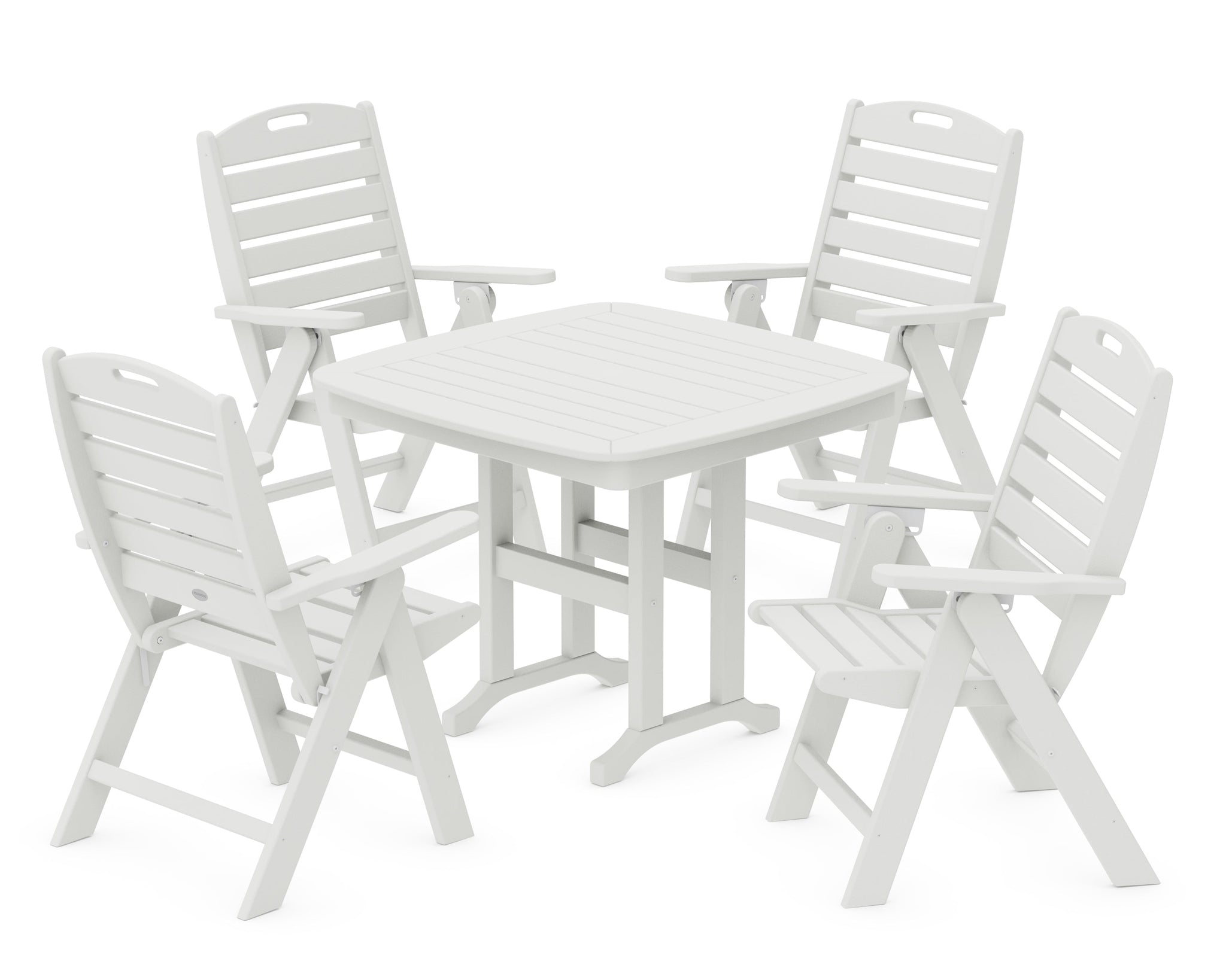 Nautical Folding Highback Chair 5-Piece Dining Set