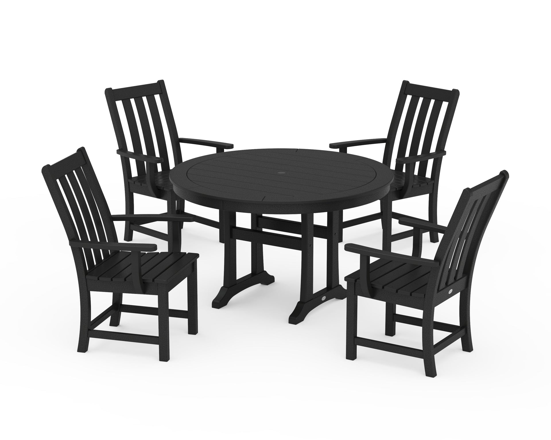 Vineyard 5-Piece Round Dining Set with Trestle Legs