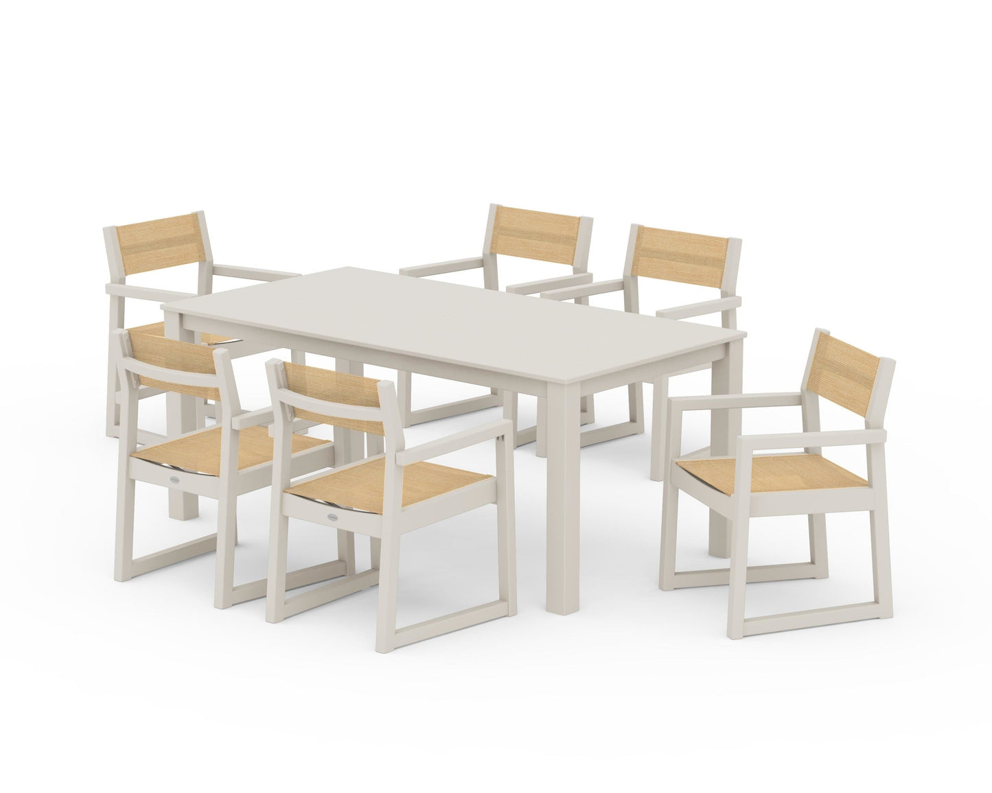 EDGE Sling Arm Chair 7-Piece Parsons Dining Set