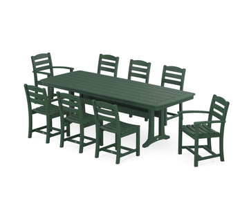 La Casa Café 9-Piece Dining Set with Trestle Legs