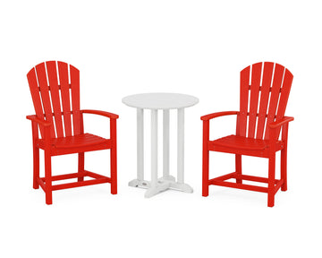Palm Coast 3-Piece Round Farmhouse Bistro Dining Set