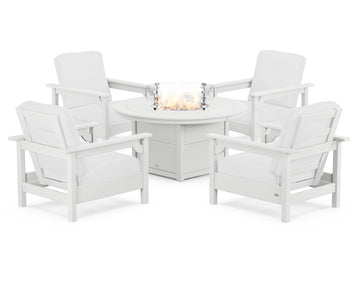 Club 5-Piece Conversation Set with Fire Pit Table