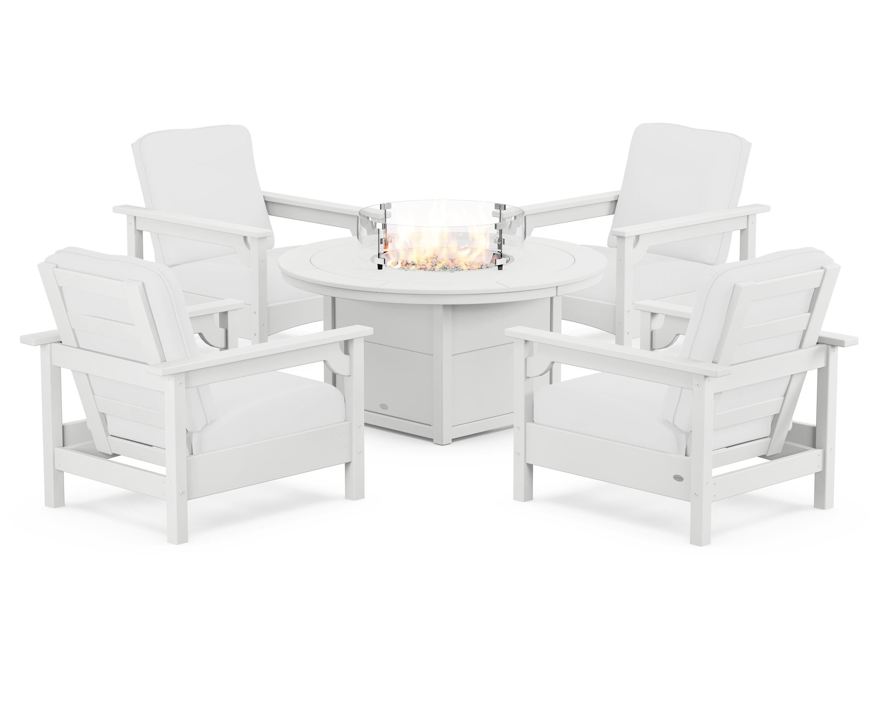 Club 5-Piece Conversation Set with Fire Pit Table