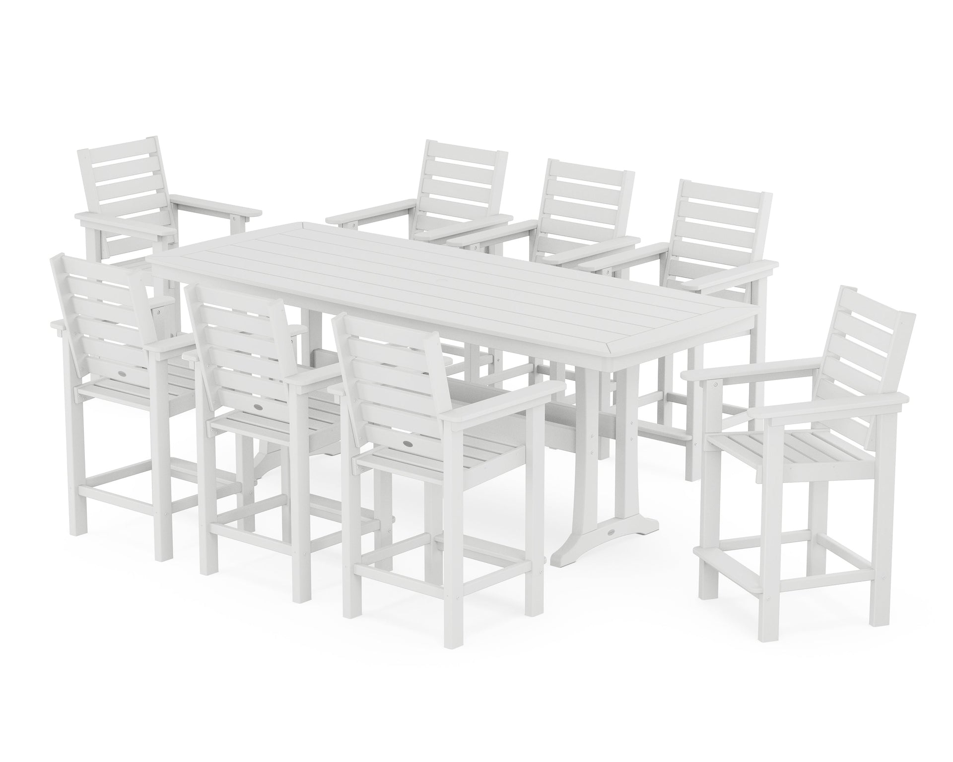 Captain 9-Piece Counter Set with Trestle Legs