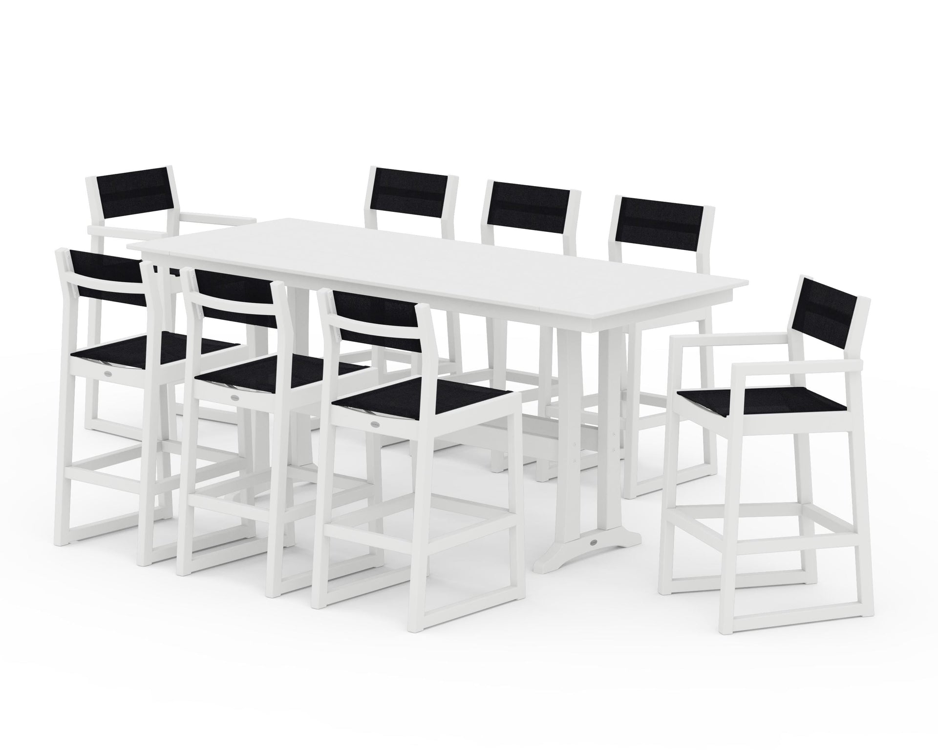 EDGE Sling 9-Piece Farmhouse Bar Set with Trestle Legs