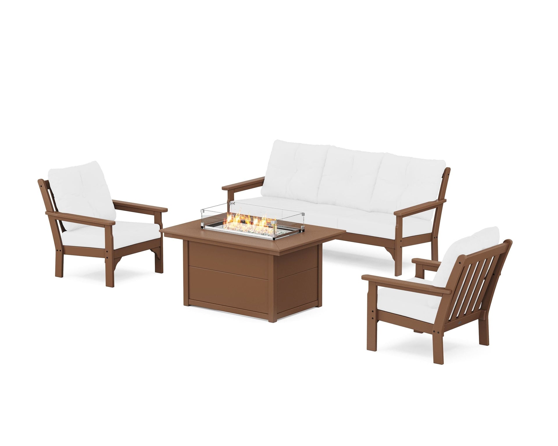 Vineyard Deep Seating Fire Pit Table Set