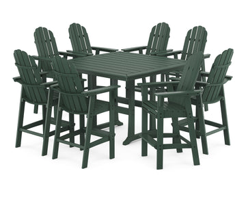 Vineyard Curveback Adirondack 9-Piece Trestle Bar Set