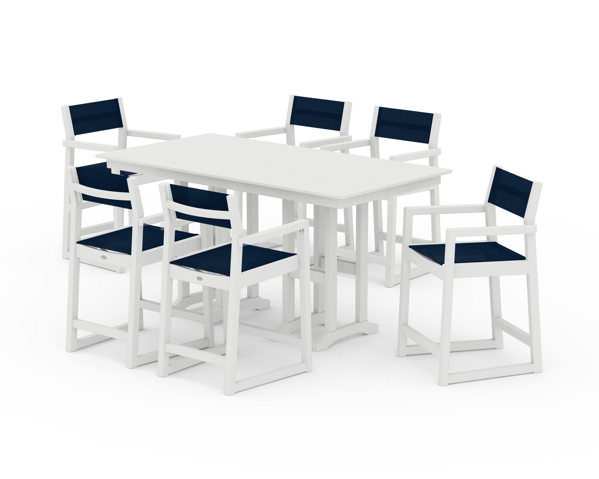 EDGE Sling Arm Chair 7-Piece Farmhouse Counter Set