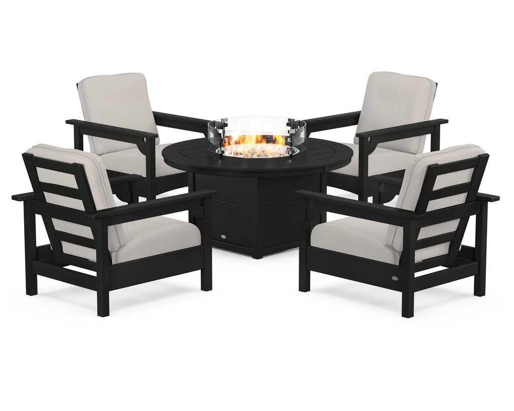 Club 5-Piece Conversation Set with Fire Pit Table