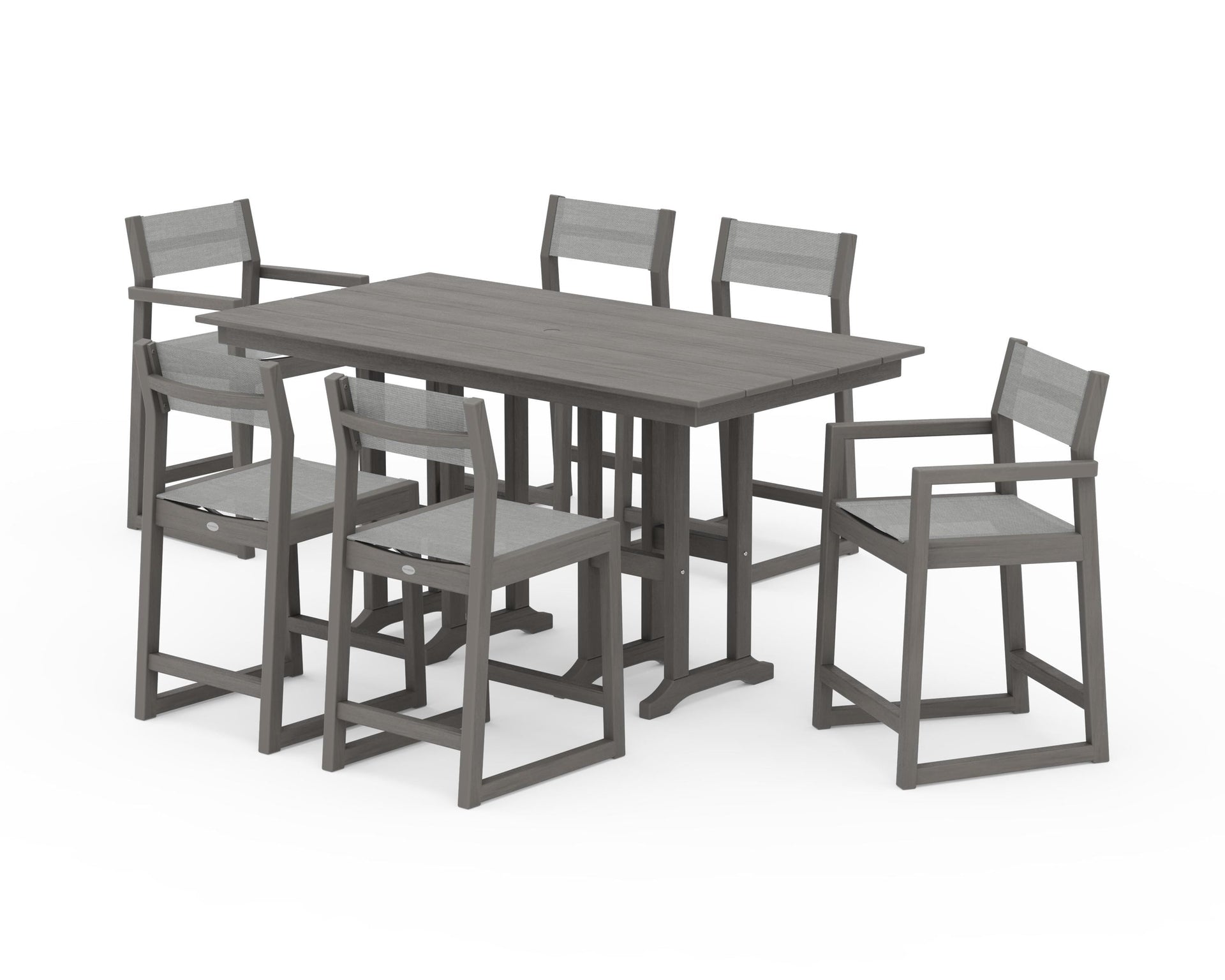 EDGE Sling 7-Piece Farmhouse Counter Set with Trestle Legs