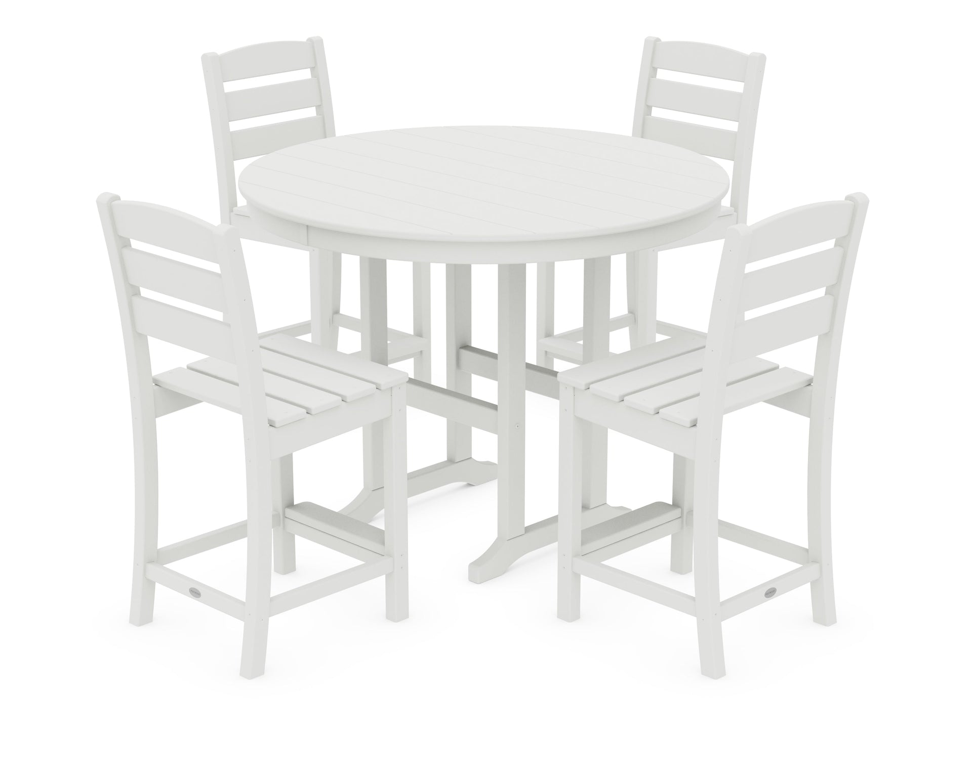 Lakeside 5-Piece Farmhouse Round Side Chair Counter  Set