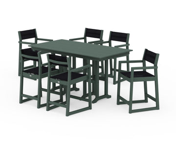 EDGE Sling Arm Chair 7-Piece Farmhouse Counter Set
