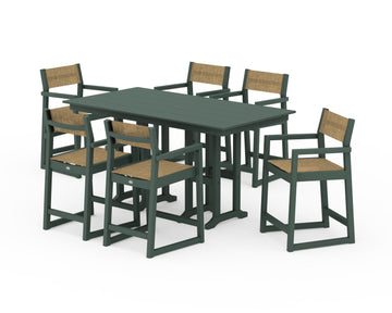 EDGE Sling Arm Chair 7-Piece Farmhouse Counter Set