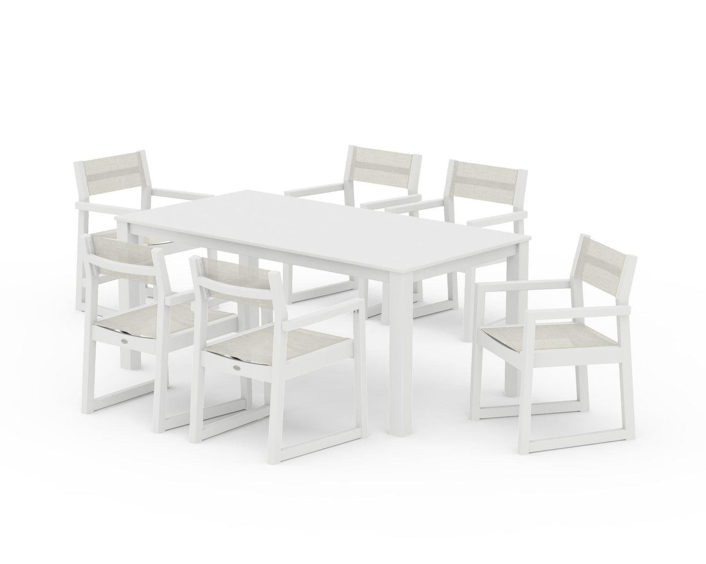 EDGE Sling Arm Chair 7-Piece Parsons Dining Set