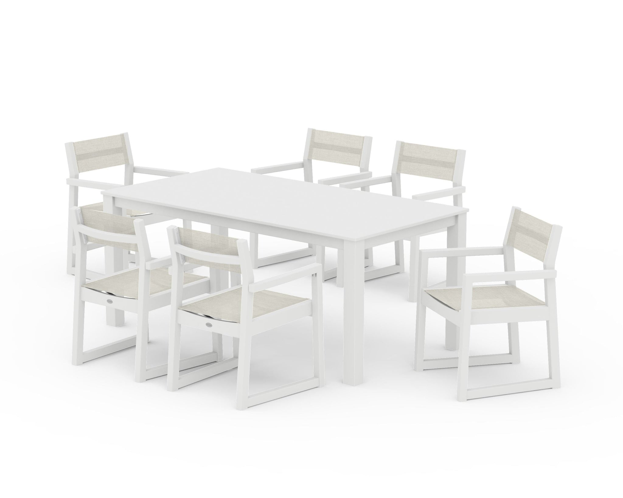 EDGE Sling Arm Chair 7-Piece Parsons Dining Set