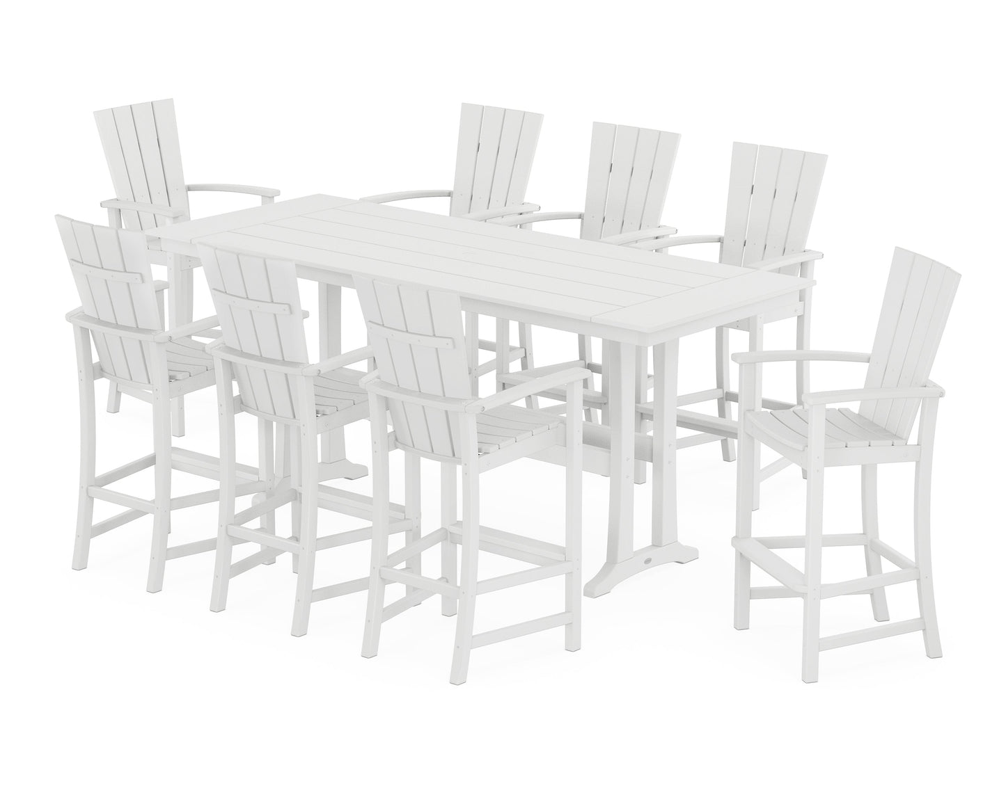 Quattro Adirondack 9-Piece Farmhouse Bar Set with Trestle Legs
