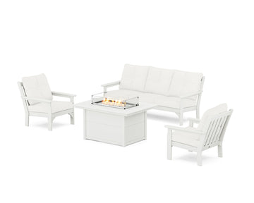Vineyard Deep Seating Fire Pit Table Set
