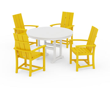 Modern Adirondack 5-Piece Round Farmhouse Dining Set