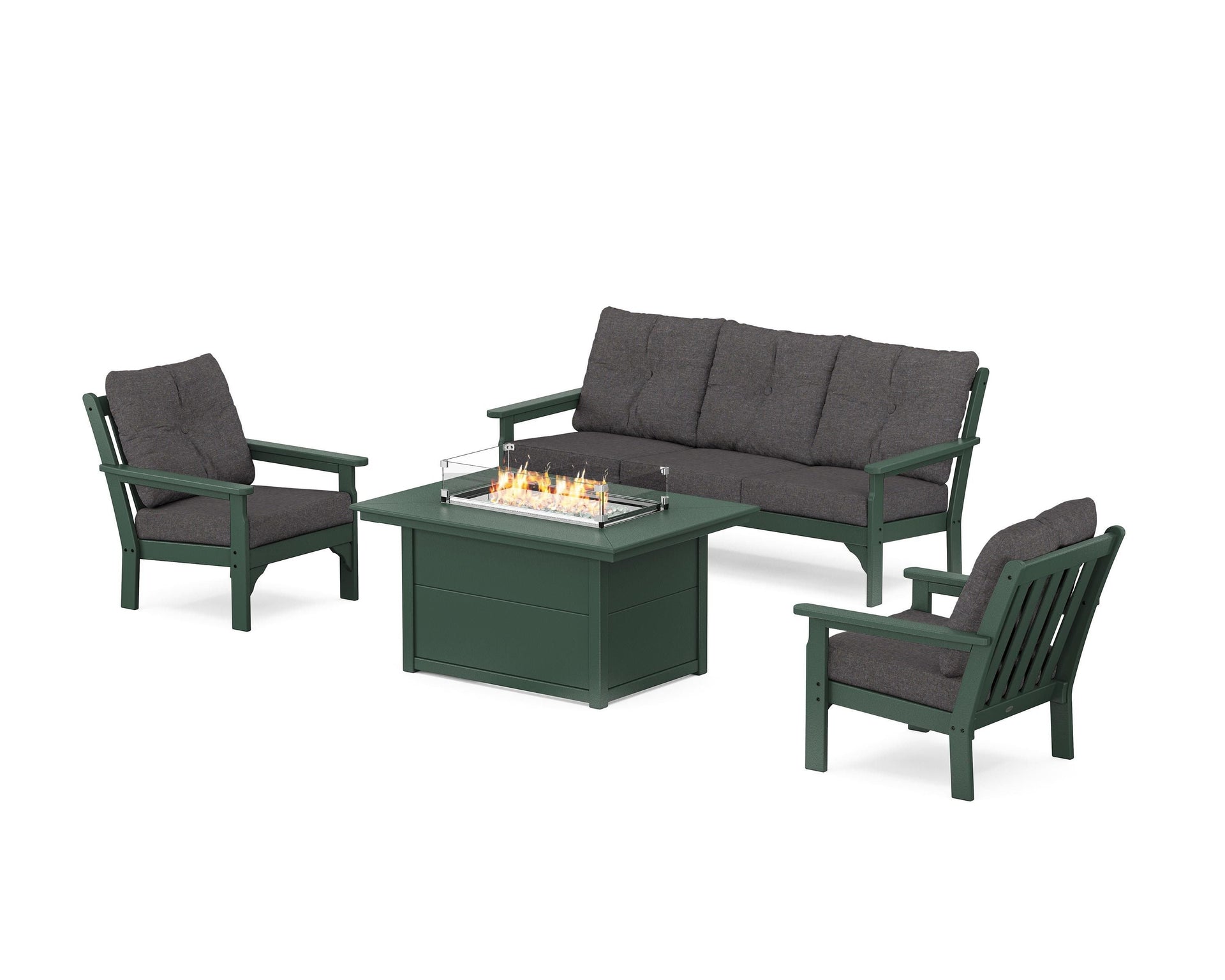 Vineyard Deep Seating Fire Pit Table Set