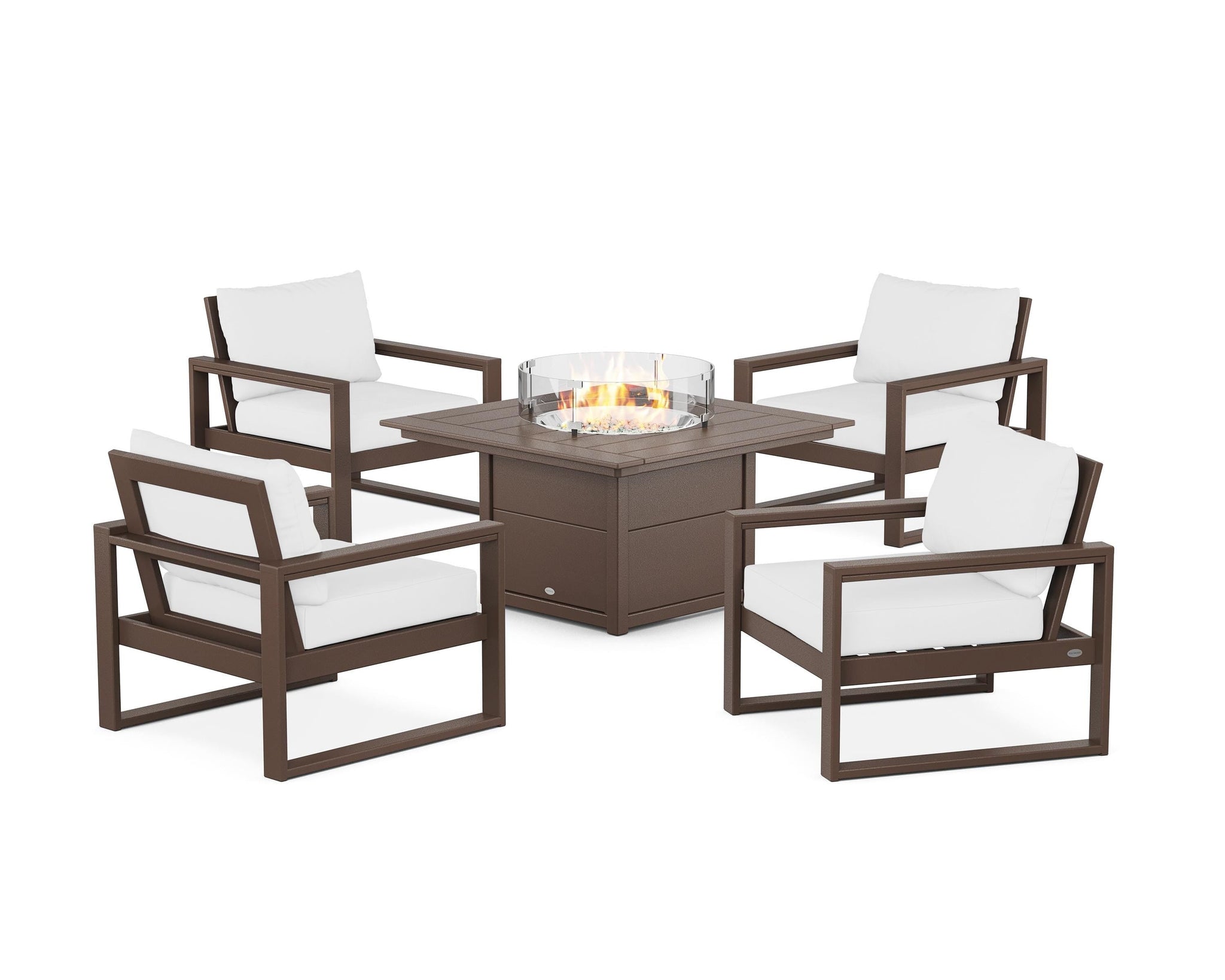 EDGE Sectional 5-Piece Deep Seating Set with Fire Pit Table