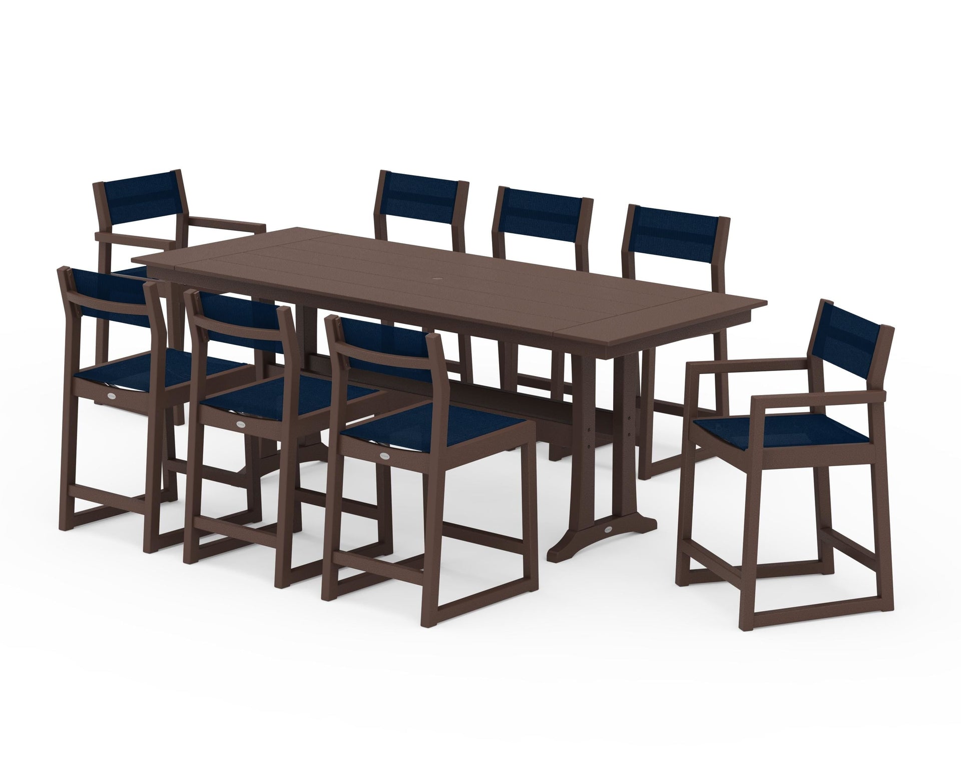 EDGE Sling 9-Piece Farmhouse Counter Set with Trestle Legs