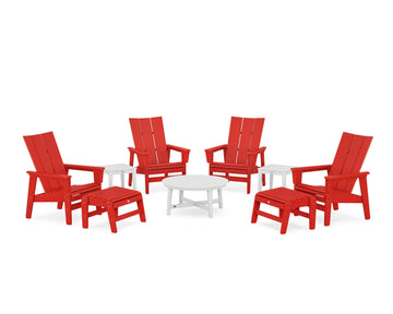Modern Grand Upright Adirondack 9-Piece Conversation Set