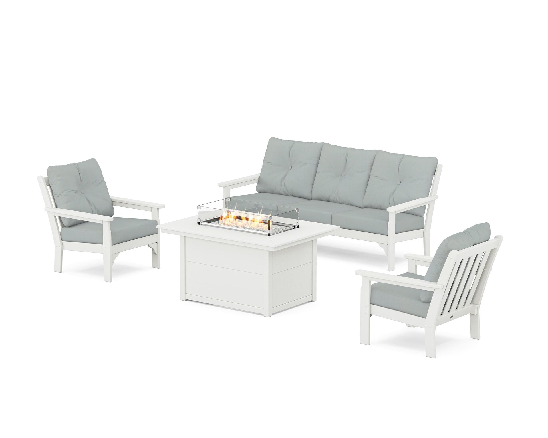 Vineyard Deep Seating Fire Pit Table Set