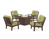 Mission 5-Piece Deep Seating Set with Fire Pit Table