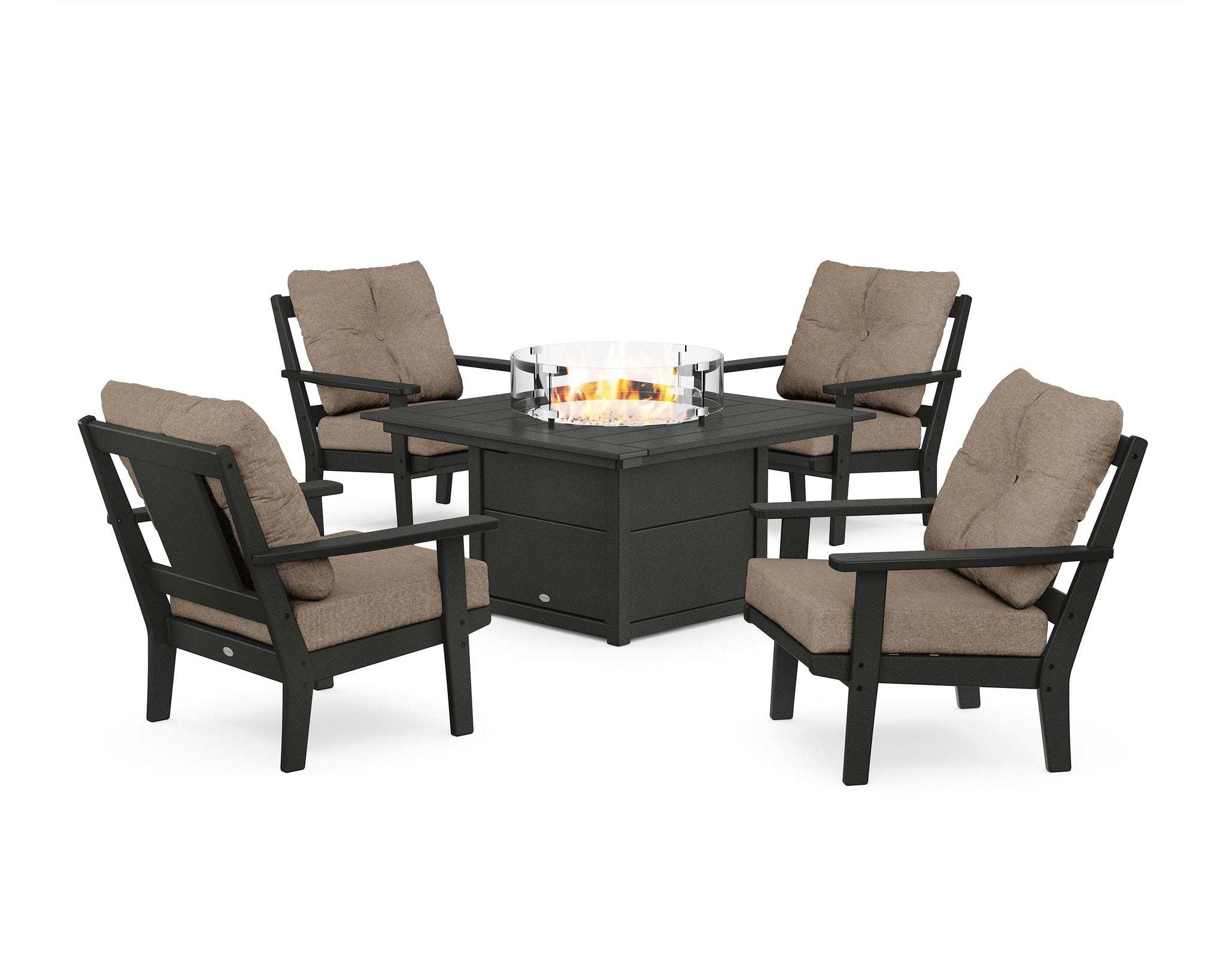 Prairie 5-Piece Deep Seating Set with Fire Pit Table