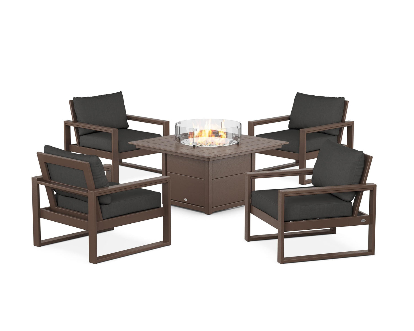 EDGE Sectional 5-Piece Deep Seating Set with Fire Pit Table