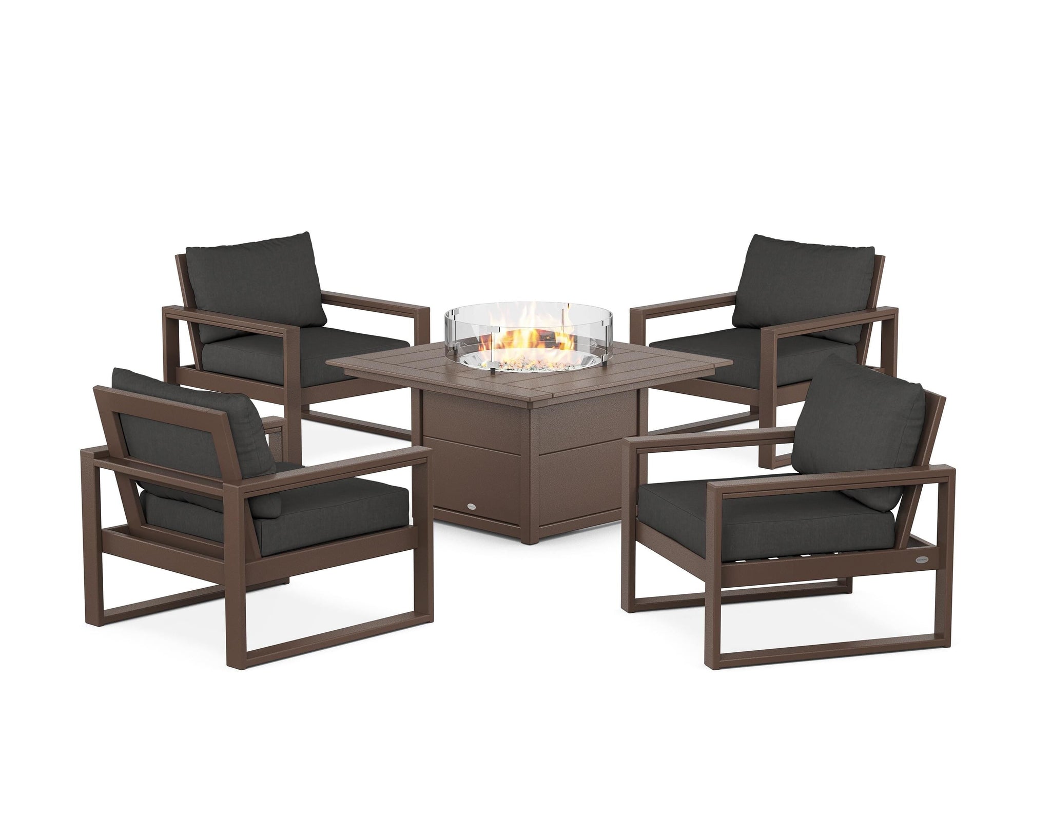 EDGE Sectional 5-Piece Deep Seating Set with Fire Pit Table