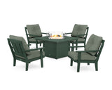 Mission 5-Piece Deep Seating Set with Fire Pit Table
