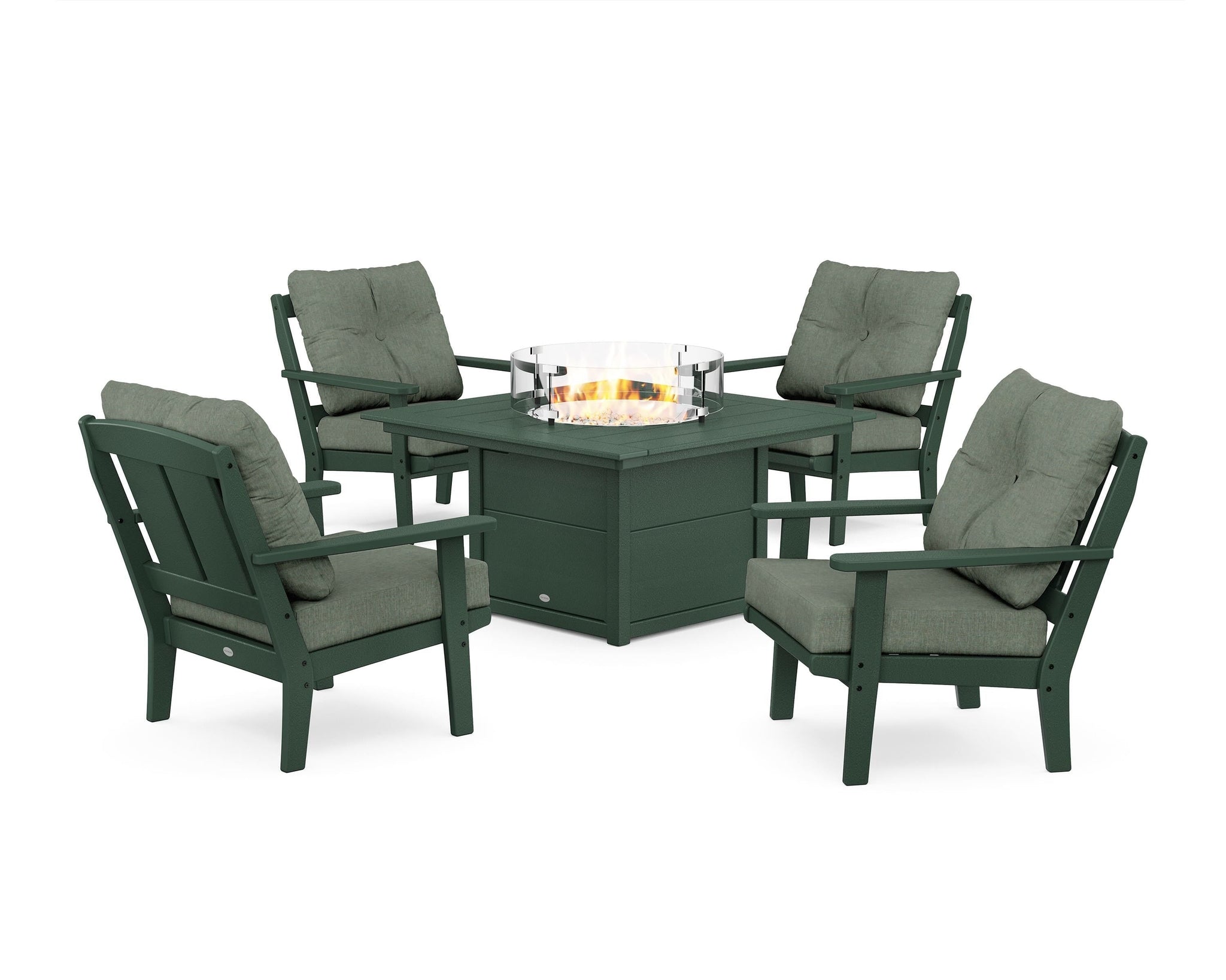 Mission 5-Piece Deep Seating Set with Fire Pit Table
