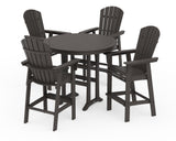 Nautical Curveback Adirondack 5-Piece Round Trestle Bar Set