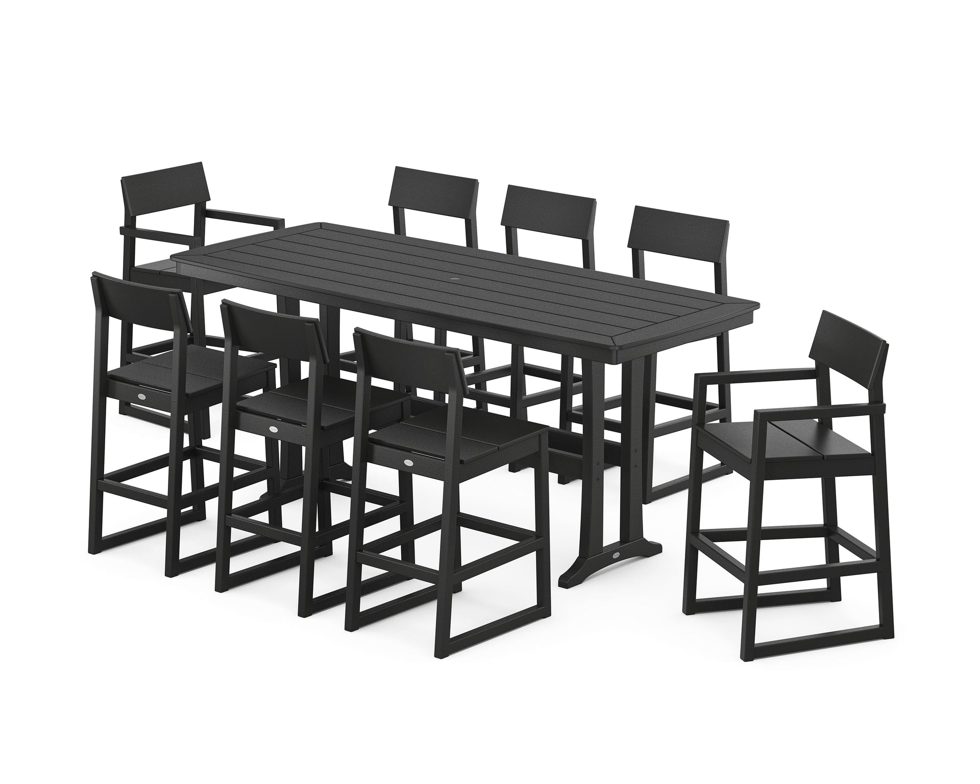 EDGE 9-Piece Bar Set with Trestle Legs