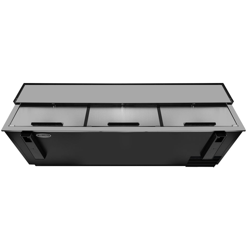 95 in. Commercial Bottle Cooler in Black with Built-In Opener, ETL Listed, 30 cu. ft.
