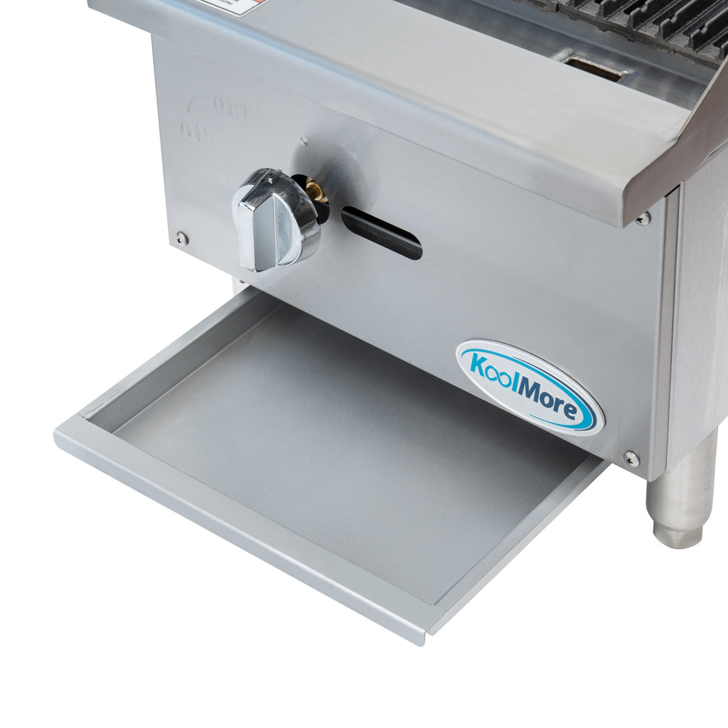 16 in. Commercial 1-Burner Natural Gas Charbroiler with 30,000 BTU in Stainless-Steel