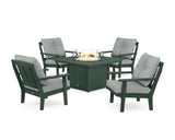 Mission 5-Piece Deep Seating Set with Fire Pit Table