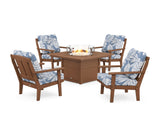 Mission 5-Piece Deep Seating Set with Fire Pit Table