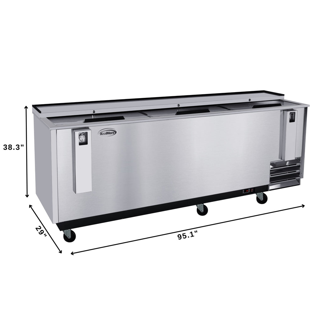 95 in. Commercial Bottle Cooler in Stainless-Steel with Built-In Opener, ETL Listed, 30 cu. ft.