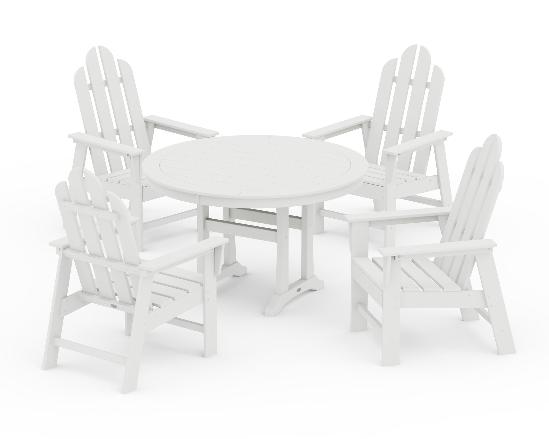 Long Island 5-Piece Round Dining Set with Trestle Legs