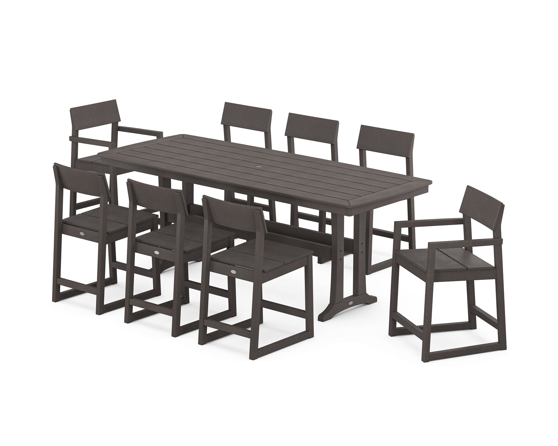 EDGE 9-Piece Counter Set with Trestle Legs