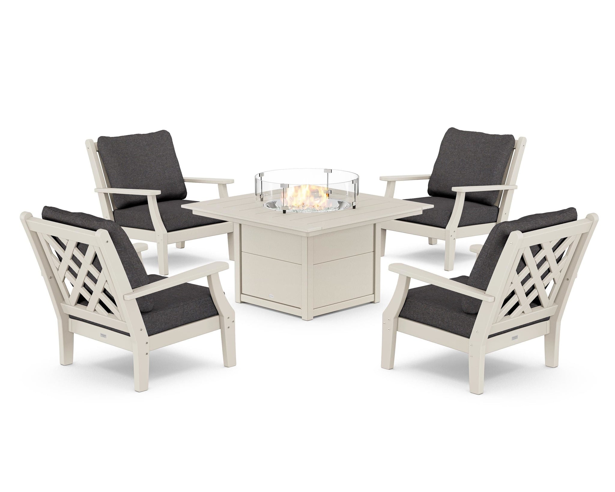 Wovendale 5-Piece Deep Seating Set with Fire Pit Table