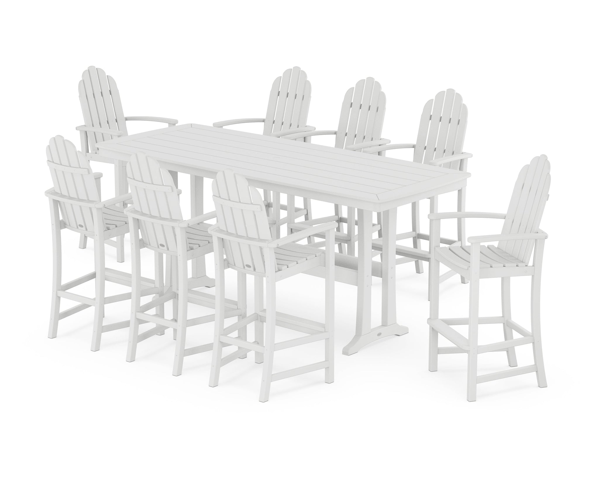 Classic Adirondack 9-Piece Bar Set with Trestle Legs