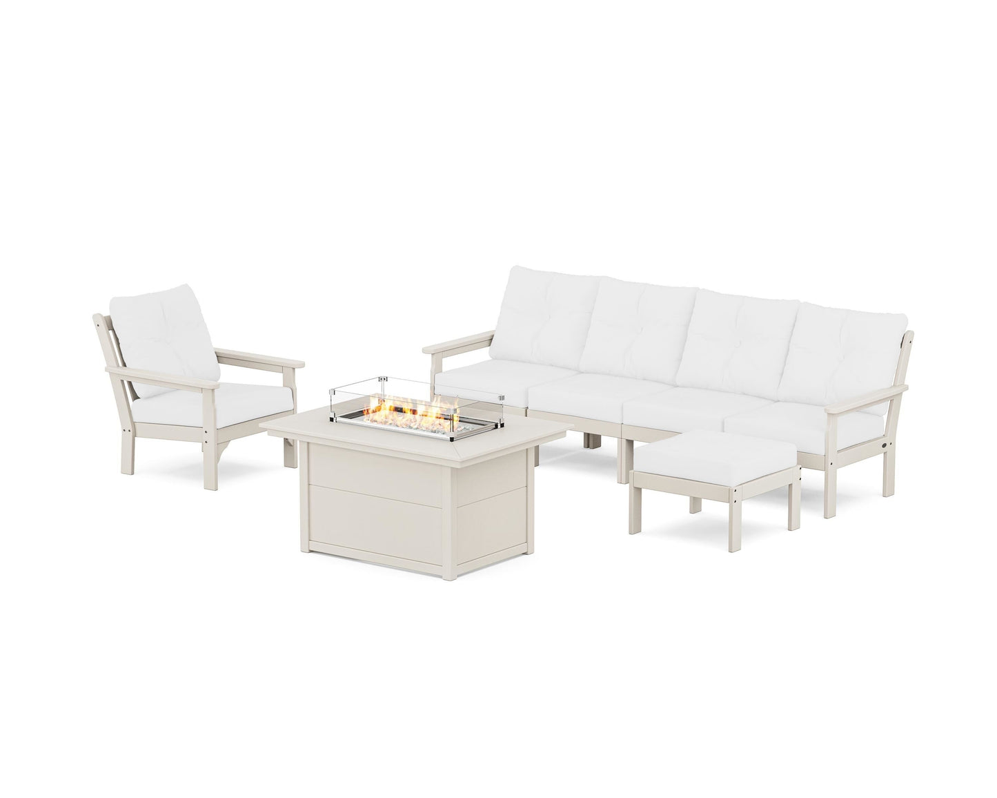 Vineyard Sectional Lounge and Fire Pit Set